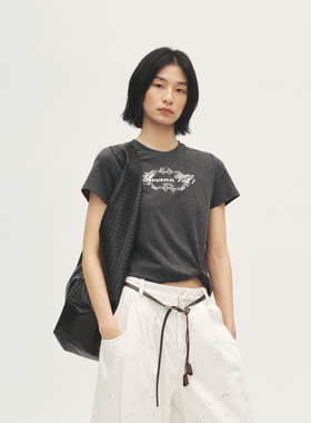 AVVENN设计师款微修身扭结透气棉感修腰显瘦T恤AL71001511