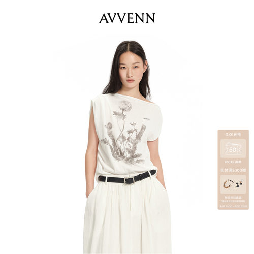 AVVENN插画印花设计休闲短袖T恤 AK31001515