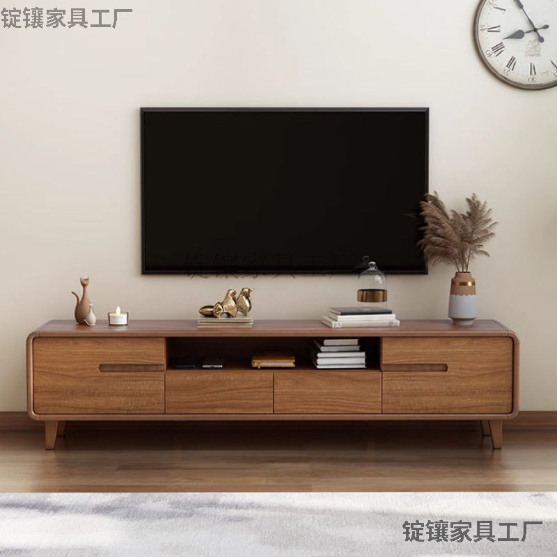2026电视柜茶几组合套装小户型客厅家用现代简约落地胡桃色轻奢柜