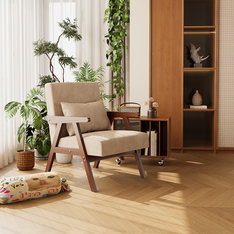 阳台休闲椅子客厅家用躺椅懒人椅2025新款沙发椅实木轻奢高端椅子