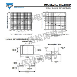 ISHAY单V向SMAJ51A CZ向SMAJ51CA Y-Z贴片TV双S二AKJ极管DO214A