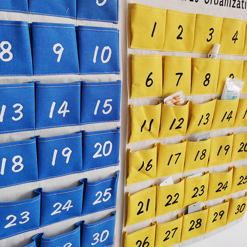 教室壁挂接送卡收纳袋帆布杂物袋