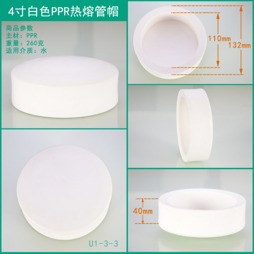 PPR堵帽热熔堵头DN20/25/32/40/63/75/110管堵6/4分内丝水管配件