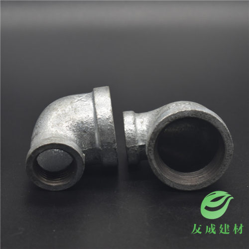 镀锌异径弯头玛钢管件内丝变径水管接头4分6分1寸90度直角弯头