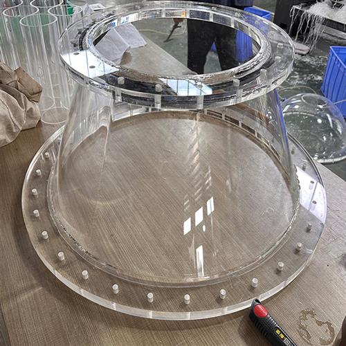 高透明丙烯酸大直径圆柱形有机玻璃管圆柱形中空法兰桶环镜容器