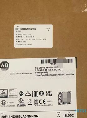 【顺庆】Allen-Bradley  20F11ND065JA0NN【议价】