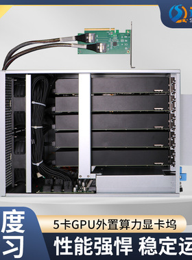 速桥PCI-E转8654转接卡1转5 PCIE4.0 X16显卡服务器GPU底板扩展坞