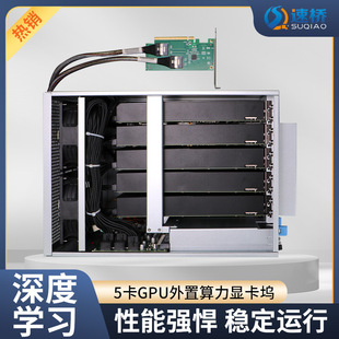速桥PCI-E转8654转接卡1转5 PCIE4.0 X16显卡服务器GPU底板扩展坞
