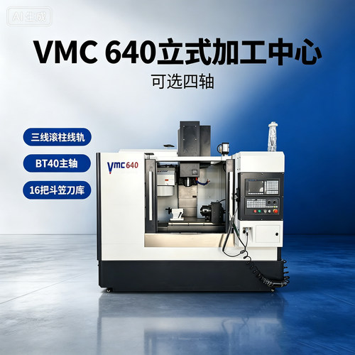 VMC640立式加工中心数控机床厂家直销高精四轴BT40主轴
