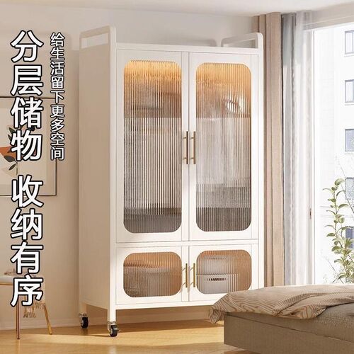 简易衣柜家用卧室多层收纳衣服y架子家用挂衣架长款落地钢制衣服