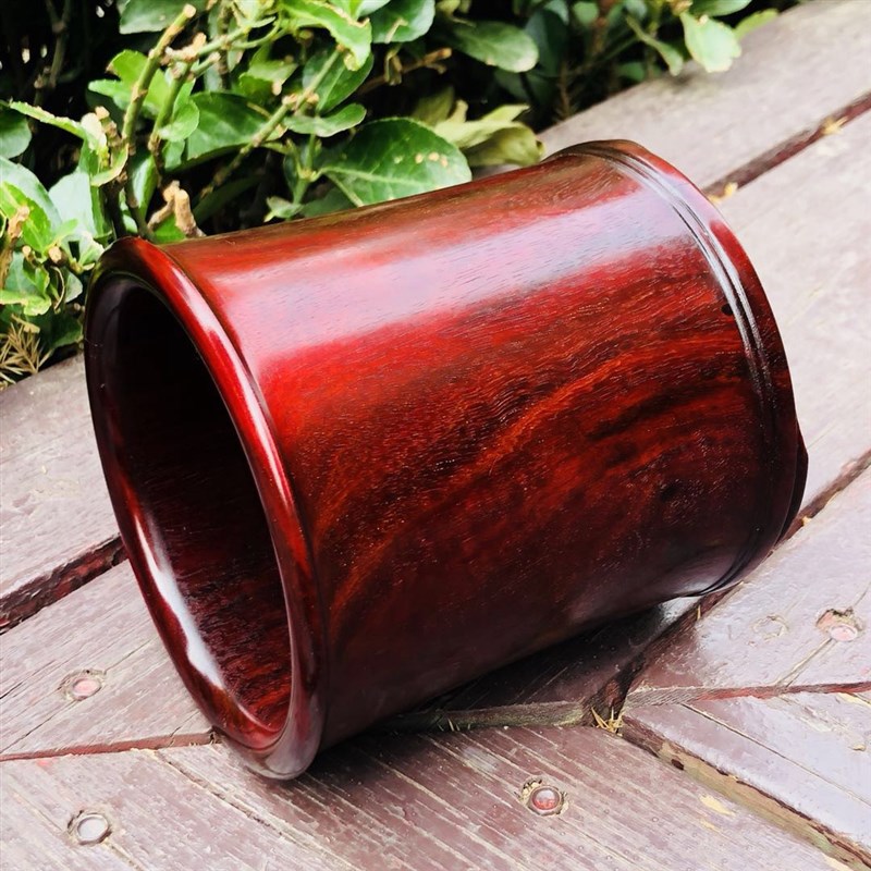 紫檀红木笔筒明i式实木酸枝花梨一体成型挖空工艺品办公桌面摆件