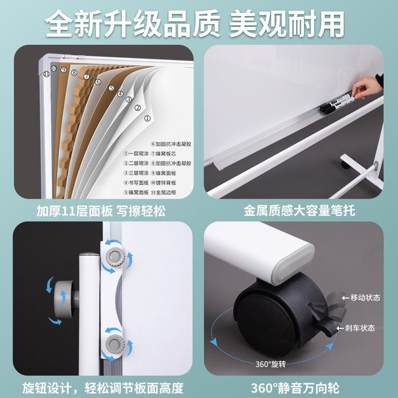 白板写字板支架式家用可办公移动磁性小黑板会议培U训学生看板双