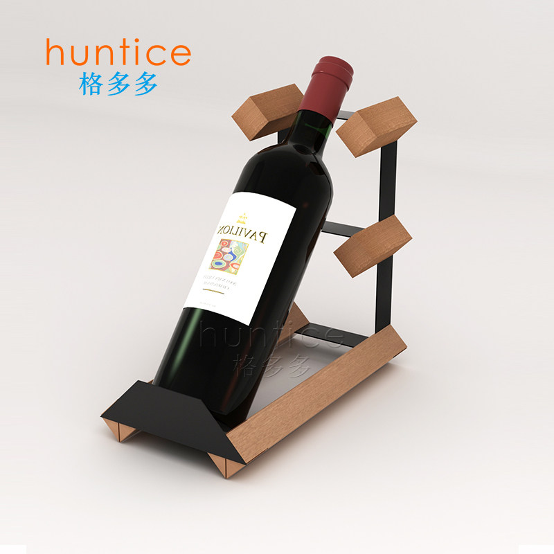 热销红酒架摆件家用商用酒柜展示架B红酒架子木酒瓶托架235mm斜放
