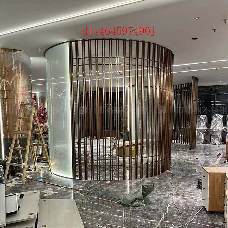 热销新品黑龙江定制不锈钢屏风隔断酒H店大堂会所金属影壁墙背景
