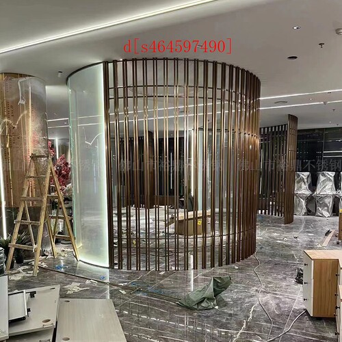 热销新品黑龙江定制不锈钢屏风隔断酒H店大堂会所金属影壁墙背景