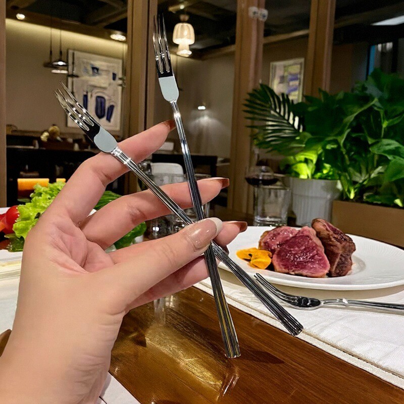 不锈钢叉子西餐叉韩式家用小号