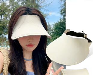 26312 空顶帽防紫外线加宽大帽檐遮阳帽折叠太阳帽无痕防晒