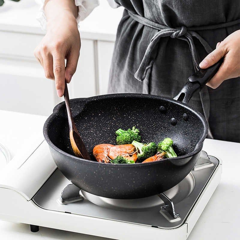 麦饭石不粘锅家用炒菜锅s小号燃气灶电磁炉专用平底锅牛排煎锅炒,厨房/烹饪用具,炒锅,淘宝优惠券,粉丝福利购,淘宝优惠卷