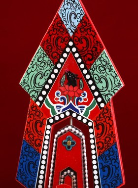 黑愤怒朵玛实木质护法朵t玛藏式彩绘尼泊工艺食子供酥油花家用摆