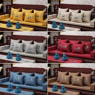 红木沙垫发坐垫中式 座o椅定制罩实套木家具cx6005椅子沙发垫飘罗