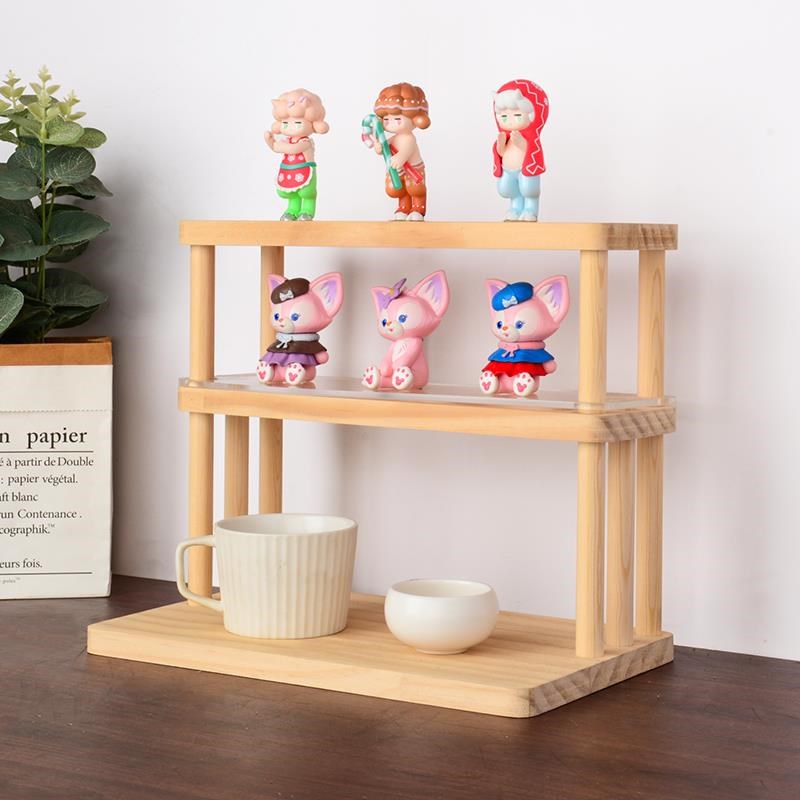 桌面置物架松木学生o宿舍收纳简约现代杂物整理多功能展示架多层