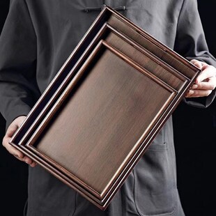 拜神托盘长方形端盘实木家用红y色茶盘红木盘结婚木质盘子端菜方