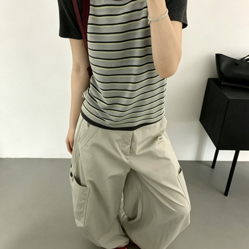 meet up studio-织马甲+高弹面料短袖T恤两件套装（含6羊毛）5132
