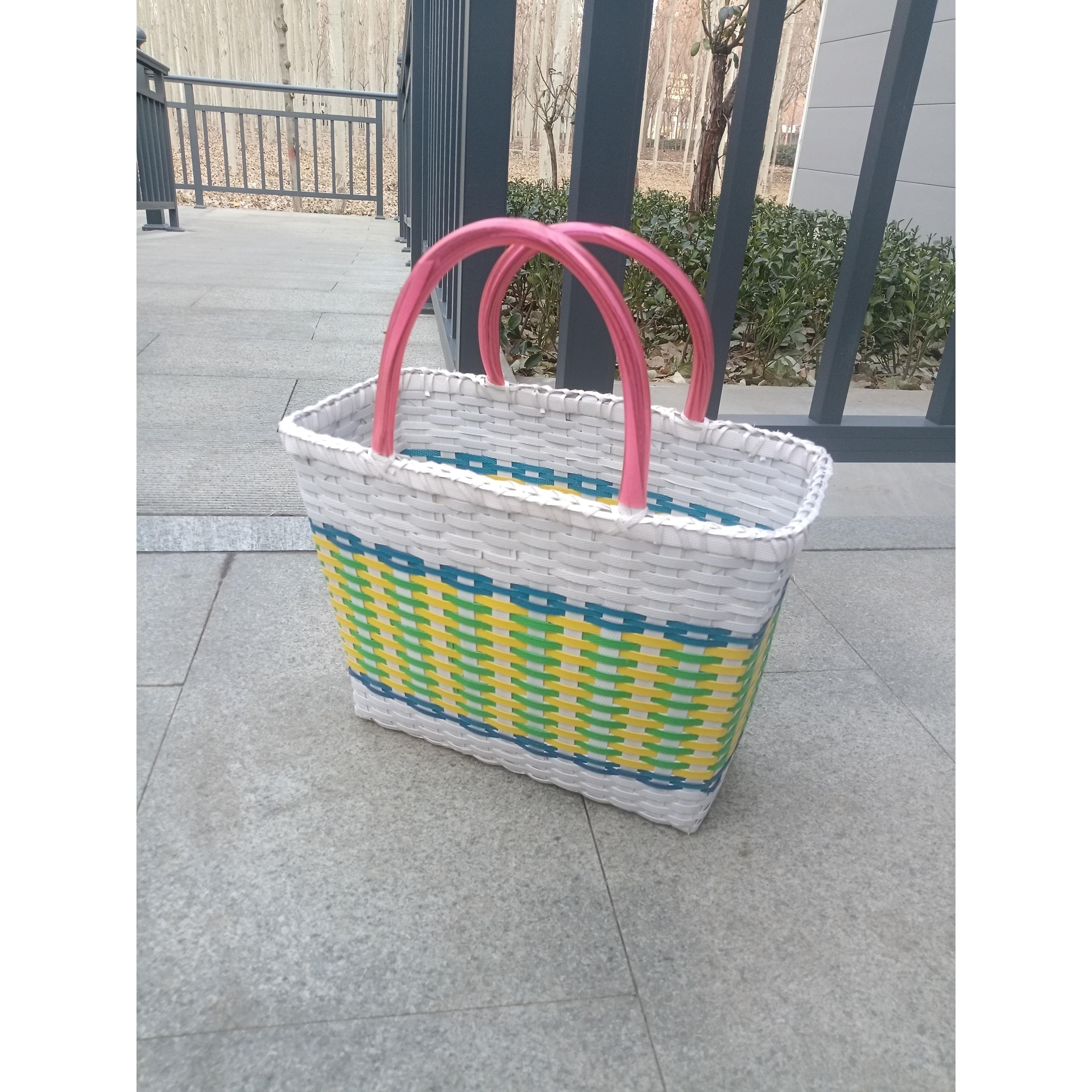 塑料编织筐购物篮采摘家居菜篮子鸡蛋篮水果收纳筐买菜篮