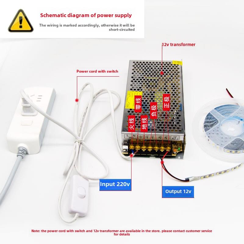led灯带12v线条灯2835铝槽24v防水裸板5050贴片5630货架展柜套管