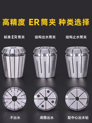 出水筒夹通水夹头erc16er20er25er32 er40高精度内冷端面出水筒夹