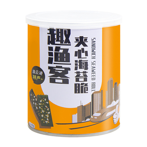 趣渔客芝麻味夹心海苔脆40gX12罐装即食零食网红小吃零食产地直发