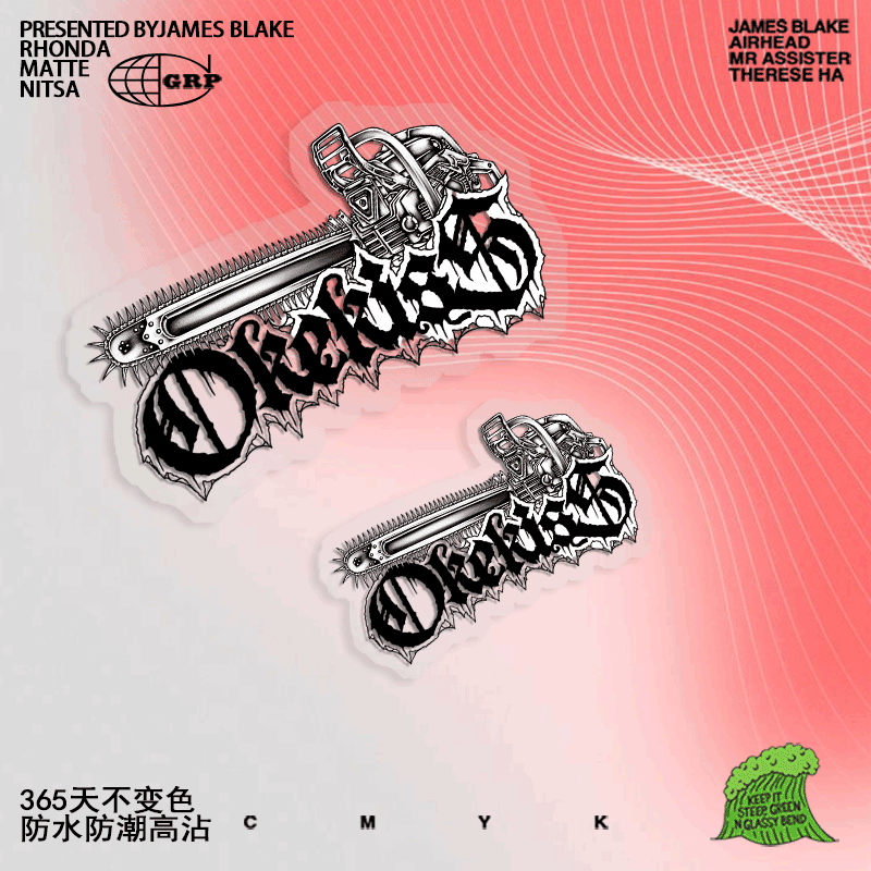 美式创意黑白英文字母滑板电动车手账手机壳遮丑镜片不干胶贴纸