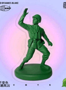 超可爱绿色士兵模型手账日记本平板行李箱手账本玻璃防水UV贴纸