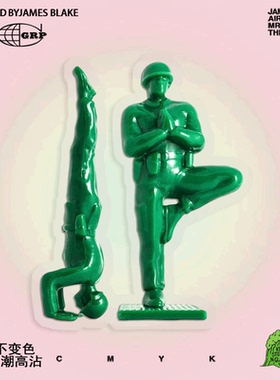 diy绿色士兵模型装饰日记本平板行李箱油箱盖机箱玻璃防水贴纸