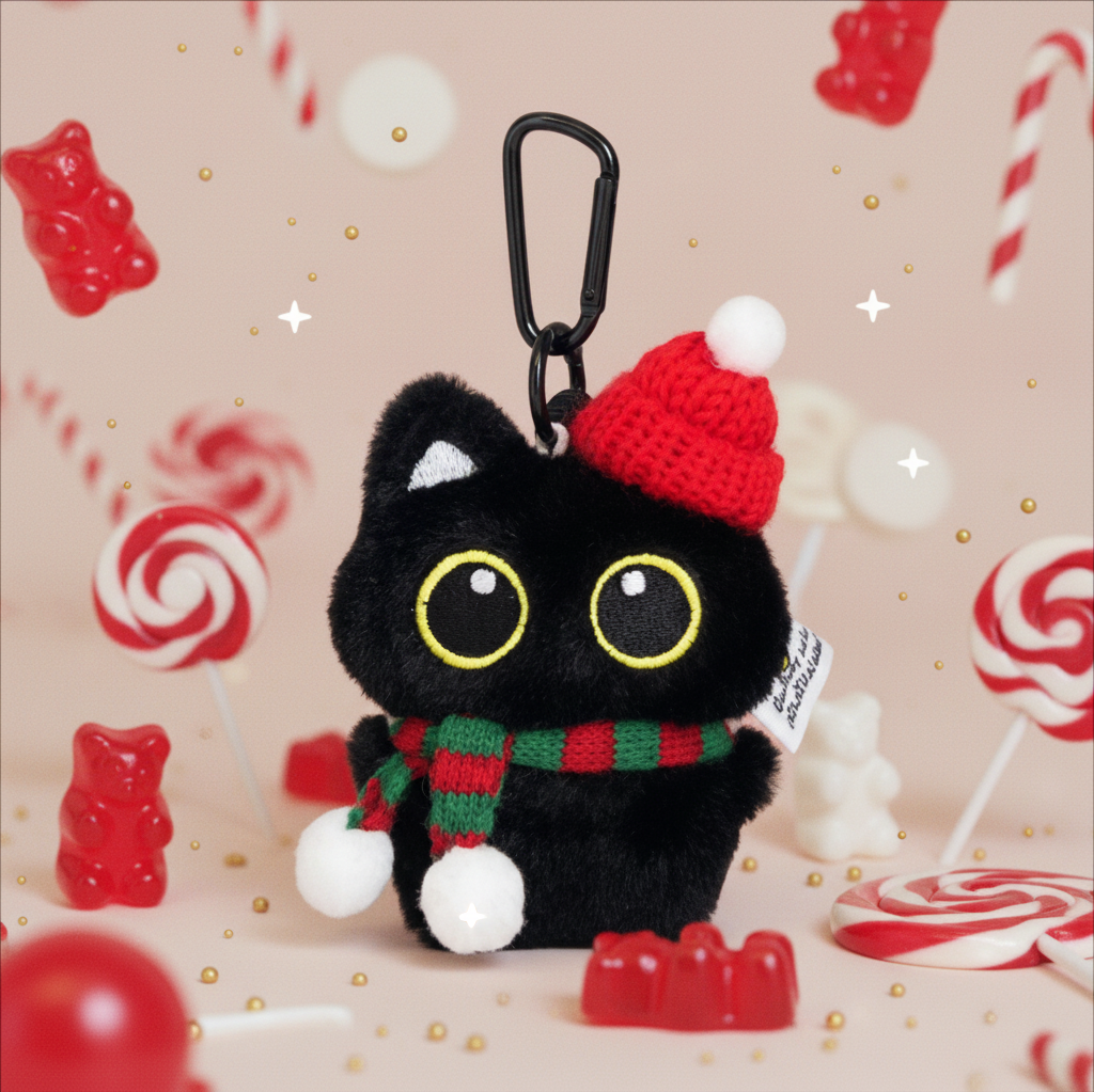 日本红绿围巾红帽圣诞套装