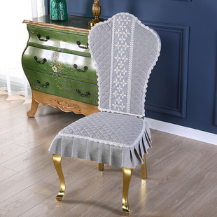 家用餐椅套罩轻奢桌布椅垫坐垫靠背套凳罩 不锈钢金色椅子套罩欧式