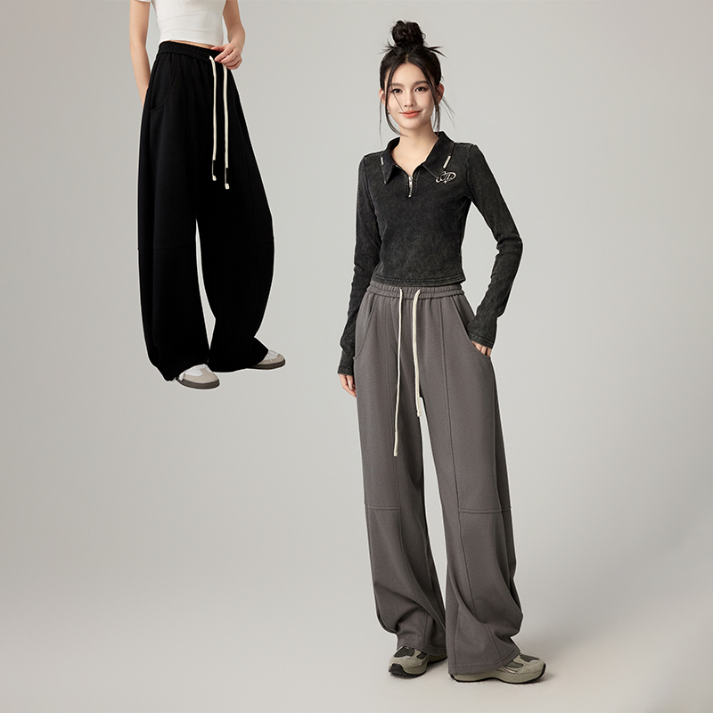 CHILLZOE松紧腰阔腿裤