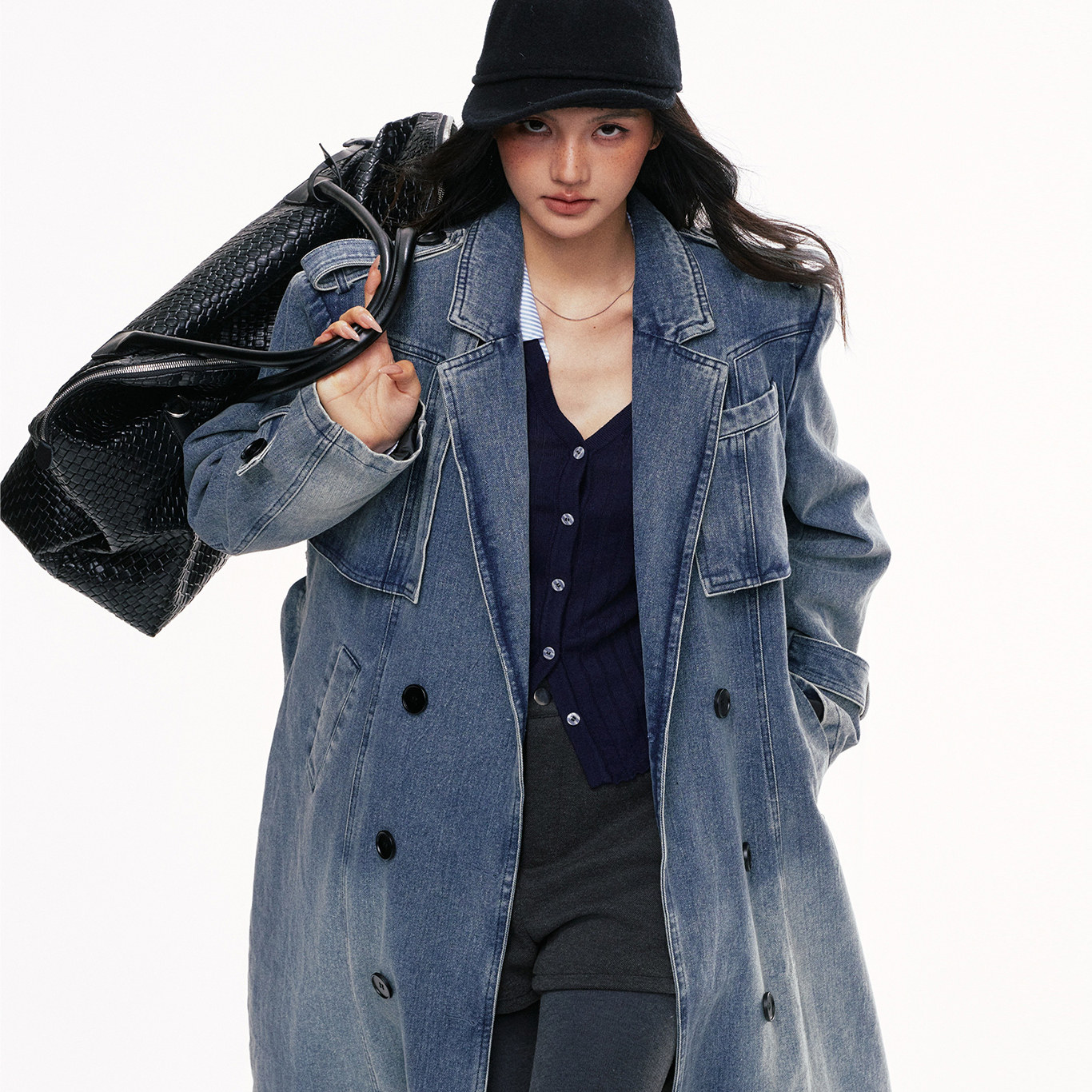 CHILLZOEY一汀雪色牛仔外套女