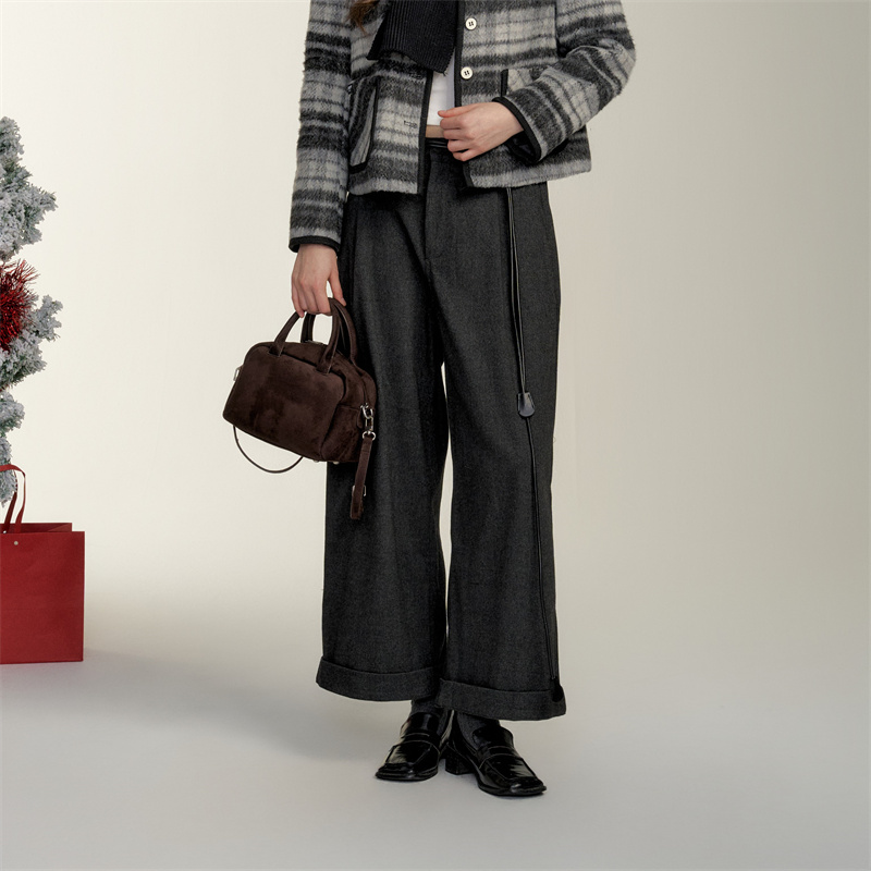 CHILL ZOEY 漫步街头西装裤女春冬2025新款阔腿裤女裤子长裤