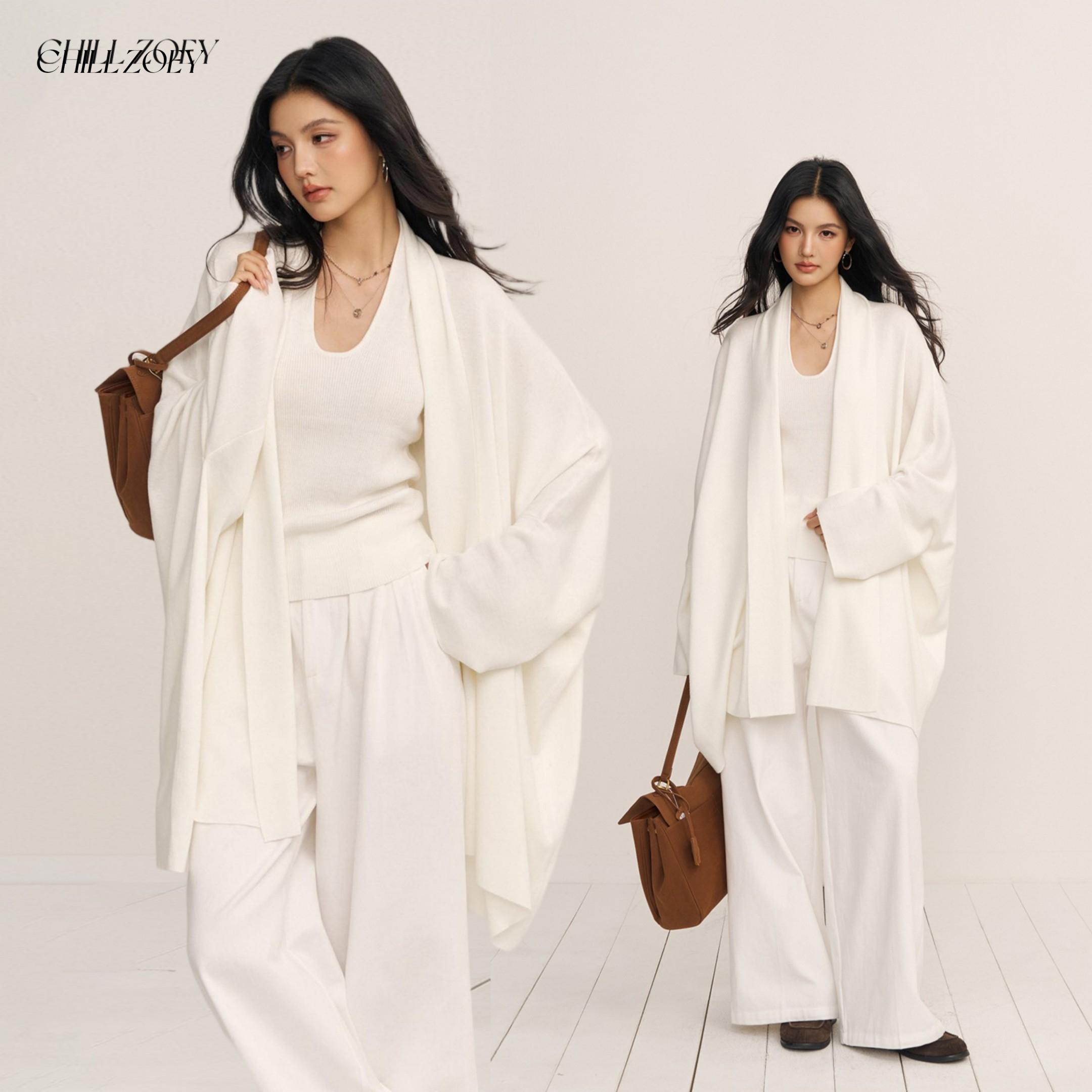 CHILLZOEY开衫背心秋冬女两件套