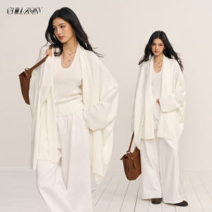 背心秋冬女两件套温柔休闲衬衫 雨后苍兰开衫 宽松百搭 ZOEY CHILL