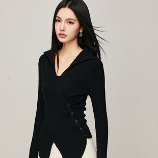 ZOEY不规则修身 CHILL 上衣2025春季 新款 针织上衣 时尚 1.4新品