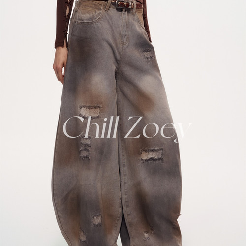 CHILLZOEY秋拾晕染弯刀裤