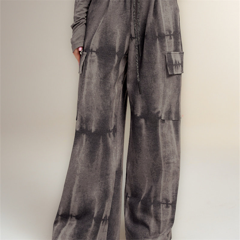 CHILL ZOEY 陨石冰川扎染阔腿裤  运动裤女2026新款春春款小个子