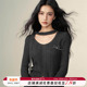 CHILL 上衣 针织上衣2025春冬长袖 ZOEY 格雷系开叉针织上衣女修身