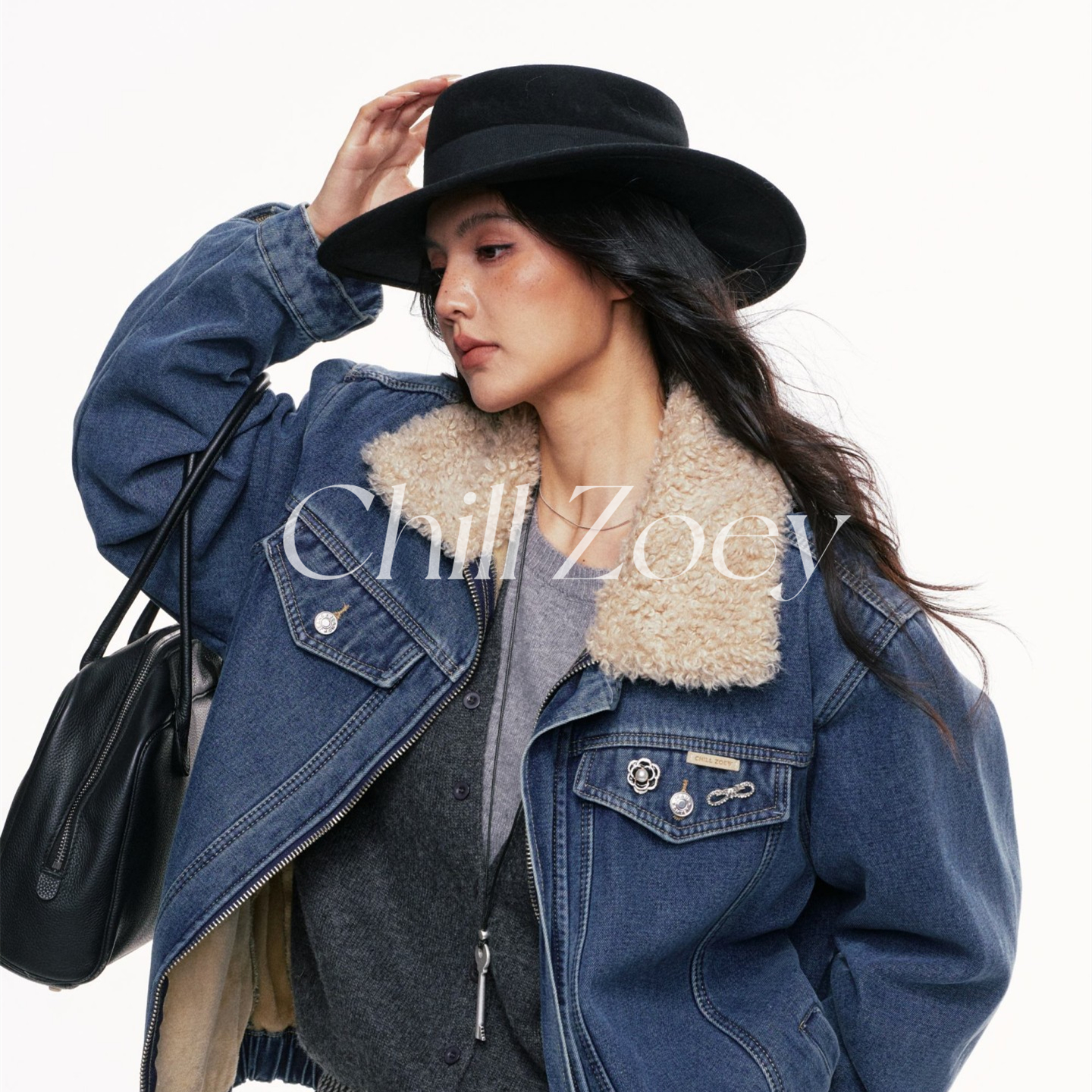 CHILLZOEY小雪眠牛仔外套女款冬