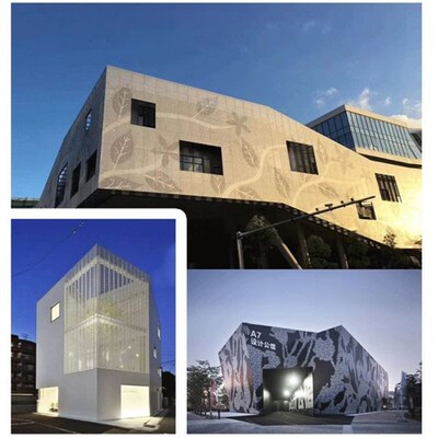 建筑铝单板造型装饰工程幕墙铝板氟碳漆雕M花吊顶外墙冲孔铝单板