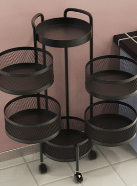 厨房可拆卸旋转i菜篮子置物架A落地多功能圆形放水果蔬菜多层收纳