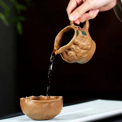 宜兴原矿紫砂树桩公道杯全手工分茶器功J夫茶具茶壶配件仿生器段