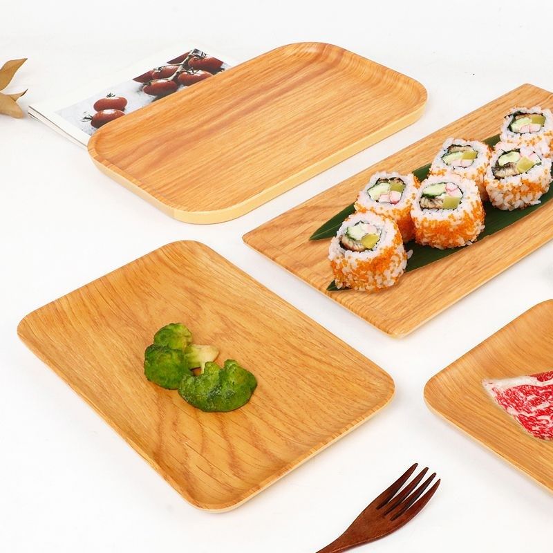 冷菜盘密胺盘子彷木纹餐厅商用I长方形寿司摆盘塑料平盘,餐饮具,盘,淘宝优惠券,粉丝福利购,淘宝优惠卷